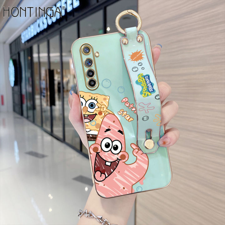 hontinga-เคสโทรศัพท์-realme-6-7-7i-7-pro-เคสโทรศัพท์หรูหราเคลือบโครเมี่ยมหรูหราของเด็กทารกลายการ์ตูนน่ารักเคสสี่เหลี่ยม-tpu-นิ่มป้องกันกล้องกัน-gores-ยางสำหรับเด็กผู้หญิง-มีสายรัดข้อมือ