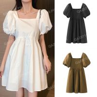 BOUND （in stock）Womens Generous Collar White Dresses Puff Sleeve dress for woman casual