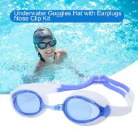 1 Set Universal 4-piece Swimming Set 3D Fitting Swimming Goggles Comfortable to Wear Professional 4-piece Swimming Set  Anti-fog Goggles