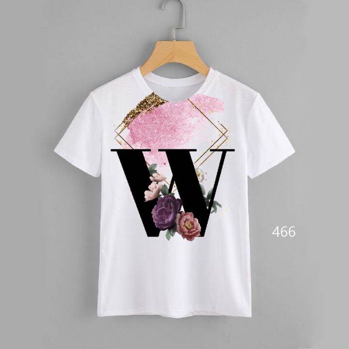 loso-store-เสื้อยืดพิมพ์ลาย-ลายตัวอักษร-u-v-w-x