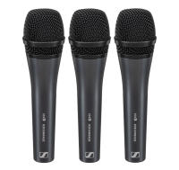 Sennheiser e835 Triple Pack *ของแท้รับประกัน 1ปี* ไมโครโฟนแพ็ก 3ตัว, Pack 3 Cardioid Handheld Dynamic Microphone ฟรี!! กระเป๋า,ตัวยึดไมค์