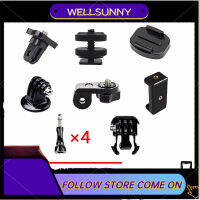 Wellsunny ขาตั้งกล้องด้ายขนาด1/4นิ้วขายึดอแดปเตอร์หัวเข็มขัดรองเท้าร้อนและชุดคิทที่วางโทรศัพท์สำหรับ GoPro Hero11 10 9 8 7 6 5 4 Black Session 3 + 3 Fusion DJI OSMO กล้องแอคชั่นแคมเมรา &amp; สมาร์ทโทรศัพท์มือถือ &amp; DSLR