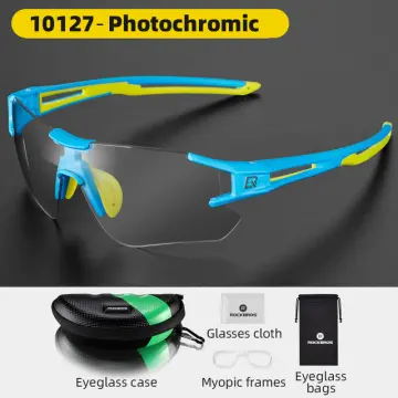 MY Delivery ROCKBROS Bicycle Glasses Photochromic Polarized Windproof  Built-in Myopia Frame Sunglasses Men Women Cycling Outdoor Sports Glasses  Green Polarized【MY Delivery】