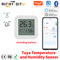 Tuya อุณหภูมิเซ็นเซอร์ความชื้นมินิจอแสดงผล LCD เข้ากันได้กับบลูทูธ APP ควบคุมระยะไกลเครื่องวัดอุณหภูมิความชื้น