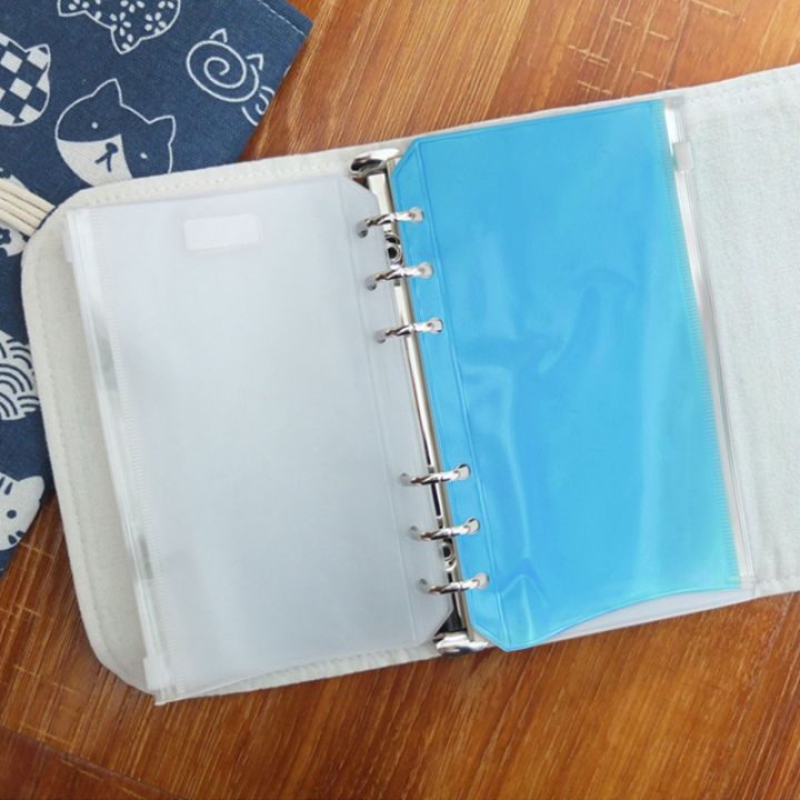 12pcs-binder-pocket-a6-size-6-holes-binder-zipper-folders-for-6-ring-notebook-waterproof-binder-loose-leaf-bags