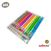 Win ปากกาหมึกเจล วิน ไดมอนด์ หัว 0.5 mm แพ็ค 12 ด้าม 12 สี  - 12 Pack Win Diamond Gel Pen 0.5 mm 571C [ เครื่องเขียน pendeedee ]