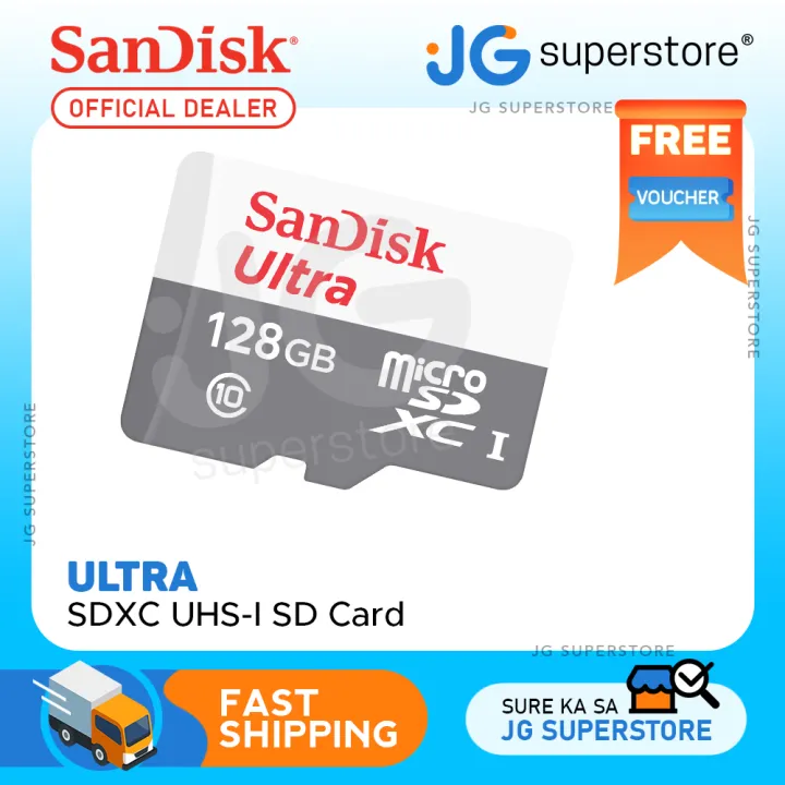 SanDisk Ultra Micro SD Card 128GB UHS-I SDXC Class 10 with 100mb/s Read  Speed | Model - SDSQUNR-128G-GN3MN | JG Superstore | Lazada PH