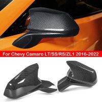 T013สำหรับ Chevy LT/SS/RS/ZL1 2016-2022ฝาครอบกระจกมองหลังหมวกแก๊ปมีปีกประตูด้านนอกวิวเคสด้านหลังคาร์บอน