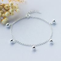 925 Silver Women Girl Bell celet Anklet Charm Chain Jewelry Gift