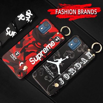 Shockproof Lanyard Phone Case For Nokia C02/TA-1522 Wristband Wrist Strap Back Cover Dirt-resistant protective Silicone