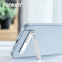 Universal Ultra Thin Mobile Phone Stand Aluminum Alloy Adjustable Angle Back Sticked Socket Bracket Foldable Desktop Holder