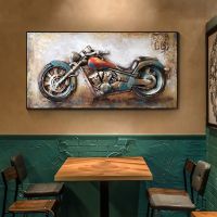 Décor tin sign spot stocks Motorcycle Vintage Canvas Wall Art Posters Picture Home Decor Racing Interior Paintings Personalized 0711，size：20X 30cm