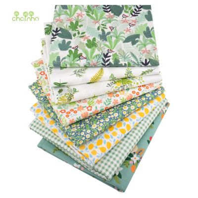 hot！【DT】 8pcs/LotPrinted Twill Cotton Fabric40x50cmPatchwork Quilting Sewing Baby  Childrens MaterialGreen