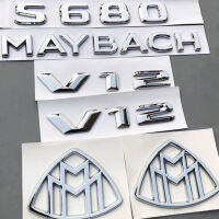 LCX ABS S680 MAYBACH V12โลโก้จดหมายการเปลี่ยนดีคอลสติ๊กเกอร์ตราสัญลักษณ์ตัวนูนติดฝากระโปรงท้ายข้างรถสำหรับ MAYBACH S Class