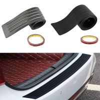 【CW】Universal Car Rear Bumper Protector Sticker Carbon Fiber Rear Bumper Guard Rubber Mouldings Pad Trim Cover Strip Auto Parts