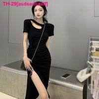 asdsadsaaff Chique ด้านข้างแยก vestidos feminino Elegante Feminino Casual férias เซ็กซี่ verão Design de Moda sólida Magro bandagem ulzzang Retro mujer