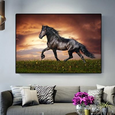 Wild Horse ภาพวาดผ้าใบโมเดิร์นสัตว์ Steed Unframed Wall Art พิมพ์ภาพงานศิลปะของขวัญสำหรับตกแต่งบ้าน
