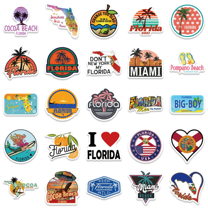 cw-50-zhang-cross-border-new-florida-graffiti-stickers-special-decoration-luggage-water-cup-waterproof-diy-wholesale