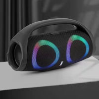 High power Bluetooth speaker portable RGB colorful light waterproof wireless subwoofer 360 stereo surround TWS FM boom