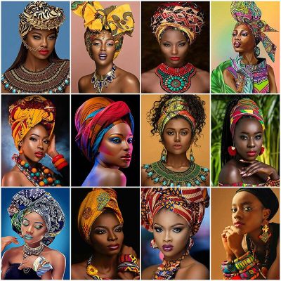 สวยแอฟริกันอเมริกันผู้หญิงภาพโปสเตอร์และภาพพิมพ์สำหรับตกแต่งบ้านผ้าใบจิตรกรรมฝาผนังศิลปะรูปภาพ C Uadros