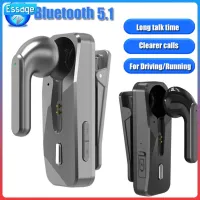 Essage Wireless Bluetooth 5.1ชุดหูฟังพร้อมไมโครโฟนกีฬาหูฟังแบบคล้องหูหูฟังแฮนด์ฟรีสำหรับโทรศัพท์มือถือ