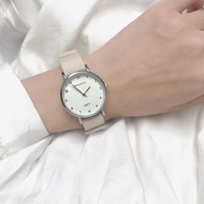 【Hot Sale】 Japanese-style minimalist watch female ins niche design middle and high school Korean version of girlfriends two students models belt