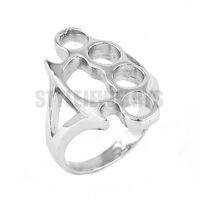 Free shipping! Silver Black Knuckles Boxing Glove Ring Stainless Steel Jewelry Fashion Motor Biker Women Ring Wholesale R0554SE