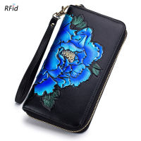 Women Wallet Leather Card Wallets Long Genuine Leather Wallet Female Zipper Clutch Coin Purse Ladies Wristlet 36 Card Holder