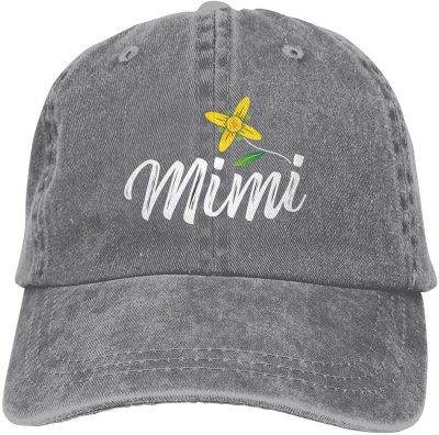 Summer Best Selling Print Mimi and Flower Vintage Denim Unisex Denim Baseball Cap Retro Washed Adjustable Fashion Dad Hats