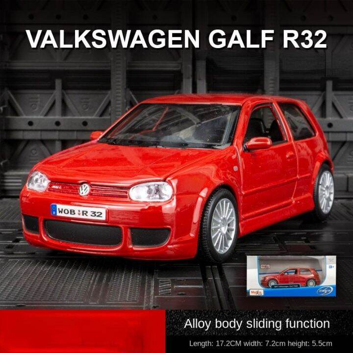 r32กอล์ฟโฟล์คสวาเกน1-24รถโลหะผสมโมเดลไฟและเสียงประกอบรถ-diecast-ของเล่นสำหรับเด็กผู้ชายของขวัญวันเกิด-kids-toys-คอลเลกชันรถ