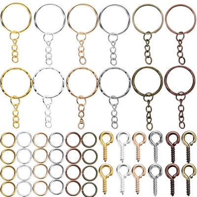 110/220pcs/Set Keychain Open Jump Rings Eye Pins Jewelry Making Accessories Kits for DIY Epoxy Resin Key Chain Key Ring Pendants