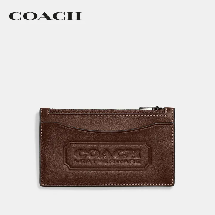 coach-ที่ใส่การ์ดผู้ชายรุ่น-zip-card-case-with-coach-badge-สีน้ำตาล-cc120-cwh