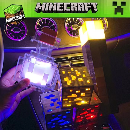 minecraft-ไฟฉาย-light-mc-pixel-เกม-minecraft-อุปกรณ์ต่อพ่วงแขวนผนังชาร์จไฟ-led-miners-lamp-เปลี่ยนสีขวด