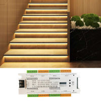 LED Motion Sensor Light Strip บันได32ช่อง PIR LED Night Light 12V LED Strip แบบยืดหยุ่นสำหรับการส่องสว่างอัตโนมัติบันได Steps