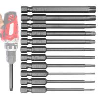 (LONG FA hardware)11Pcs ชุด Torx Bit แม่เหล็ก Tamper Resistant Star Bits T6 T40ไขควงเจาะชุด Bit