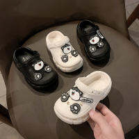 Childrens Outfit Household Summer New Thick-soled Toe-like Cartoon Cute Solid Color Two-way Hole Shoes