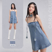 CARA Đầm ngắn nữ Edena dáng ống rộng chất vải jean hiện đại trendy