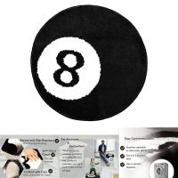 8 Ball Rug - White &amp; Black Rug - Cool Rugs and Aesthetic Rugs for Bedroom &amp; Living Room