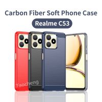 เคส2023แฟชั่น2023 Realme C53คาร์บอนไฟเบอร์นาร์โซโทรศัพท์ซิลิโคนเนื้อนิ่ม TPU RealmeC53 N53 RealmeNarzoN53 4G