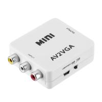 กล่องแปลงวิดีโอMini HD AV2VGA AV RCA CVBSเป็นVGA Video HDTV Adapter