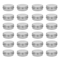 30ml Silver Small Aluminum Round Lip Balm Storage Jar Containers with Screw Cap for Lip Balm, Cosmetic, Candles or Tea(Pack of 24)