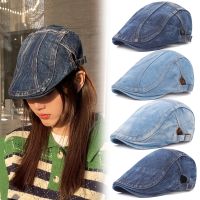 Cowboy Outdoor Adjustable Beret Hat Spring Summer Denim Beret Caps Bones Flat Sun Cap For Cowboy Jeans Hats For Women Men