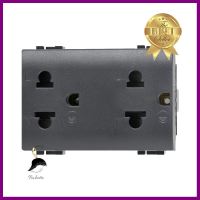 เต้ารับคู่ 3 ขา BTICINO L4185LIVING สีดำDOUBLE SOCKETS BTICINO L4185LIVING 3-PRONG BLACK **ทักแชทได้ค่ะ ยินดีบริการ**