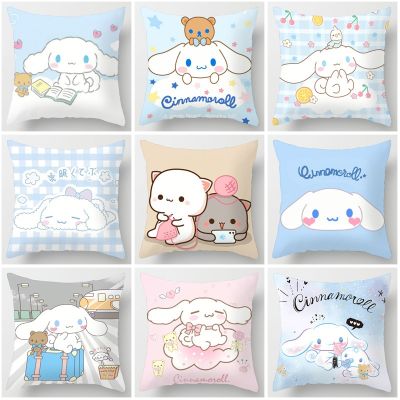 Kawaii Sanrio Cartoon Hello Kitty Cinnamoroll Pillowcase Pillowcase Bedroom Cushion Cover Cute Anime Car Pillow Waist Pillowcase