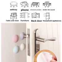 1pc/2pcs/6pcs/12pcs New Wall Protector Door Handle Bumper Guard Stopper Self Adhesive Rubber Round Home Back Door Crash Pad