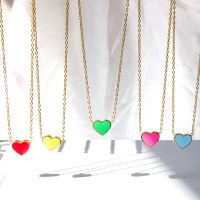 Stainless Steel Jewelry Women Pink Pink Pendant Necklace Steel - Heart Pendant - Aliexpress