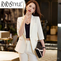 RYRYSTYLE 2023ใหม่กางเกงสูทมืออาชีพแขนยาวปานกลางสำหรับผู้หญิงเสื้อสูท9726สำหรับสัมภาษณ์