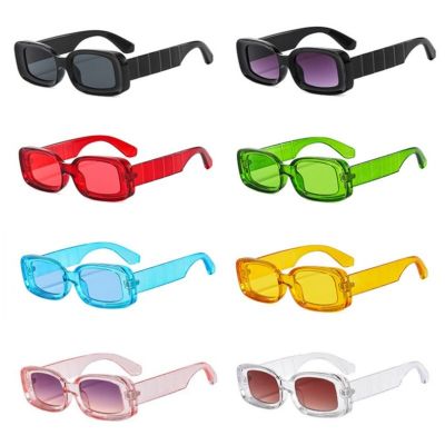 แว่นตาเฉดสี UV400แนวฮิปฮอปแนวพังก์สีลูกอมแว่นกันแดดแฟชั่นอินเทรนด์สำหรับผู้ชายผู้หญิง