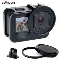 SOONSUN เคสโครงยึดป้องกันโลหะสีดำสำหรับ Go Pro กล้อง9,กรอบอะลูมิเนียม Gopro Hero 12 11 10 11 12