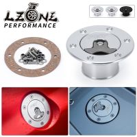 ◙✈✎ LZONE - Aluminum Billet Fuel Cell / Fuel Surge Tank Cap Flush Mount 6 bolt Mirror Polished Opening ID 35.5mm Non-Vented